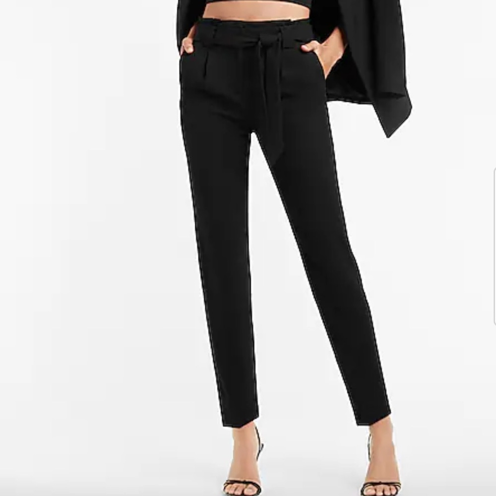 Express High Waisted Paperbag Ankle Pant